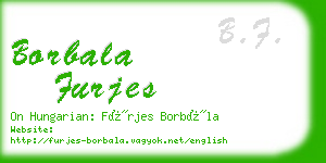 borbala furjes business card